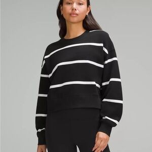 Lululemon Perfectly Oversized Cropped Crew Sweatshirt Stripe